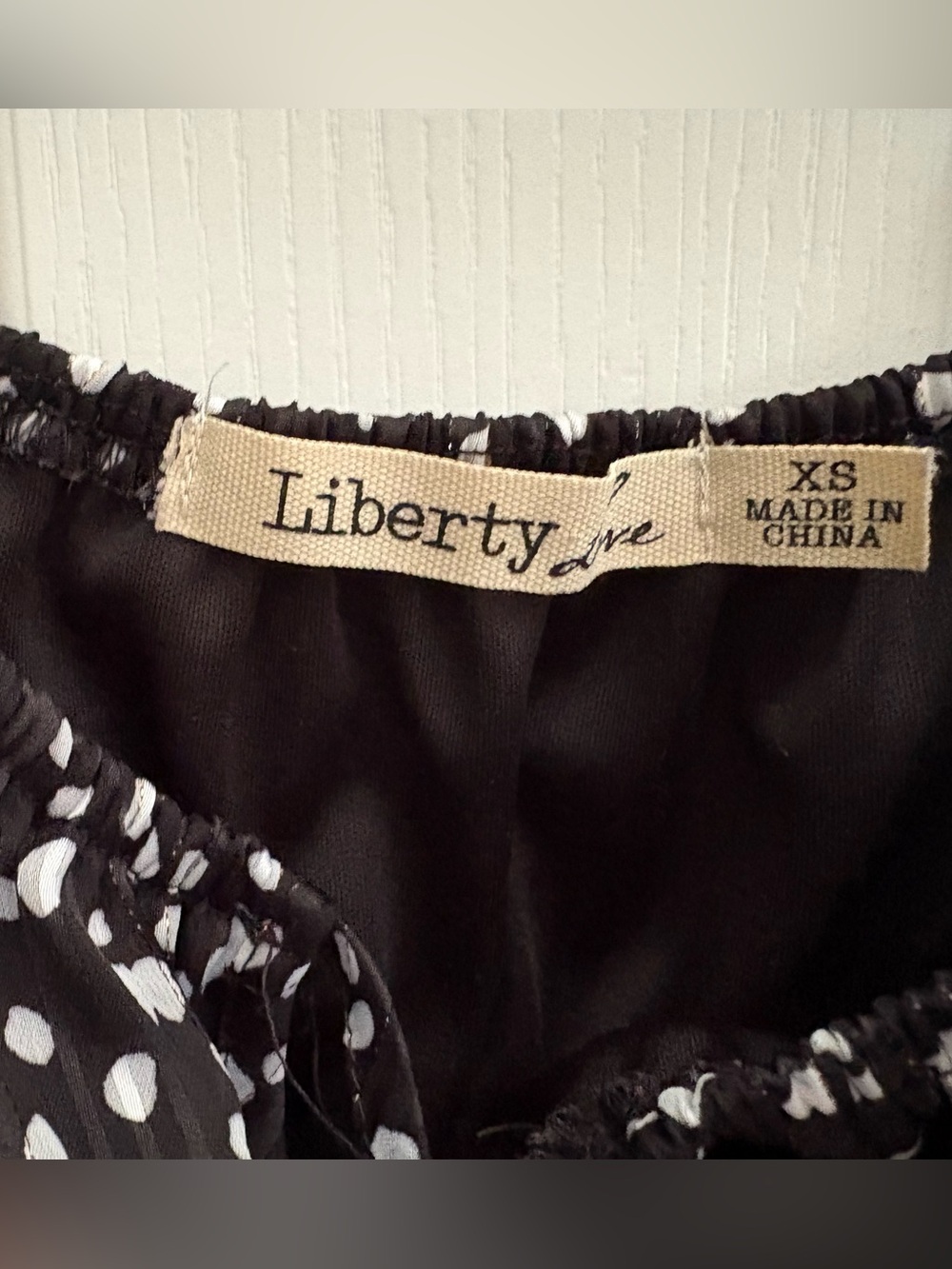 Liberty Love Black and White Printed Long Sleeve Smocked Waist Dress - Picture 4 of 4